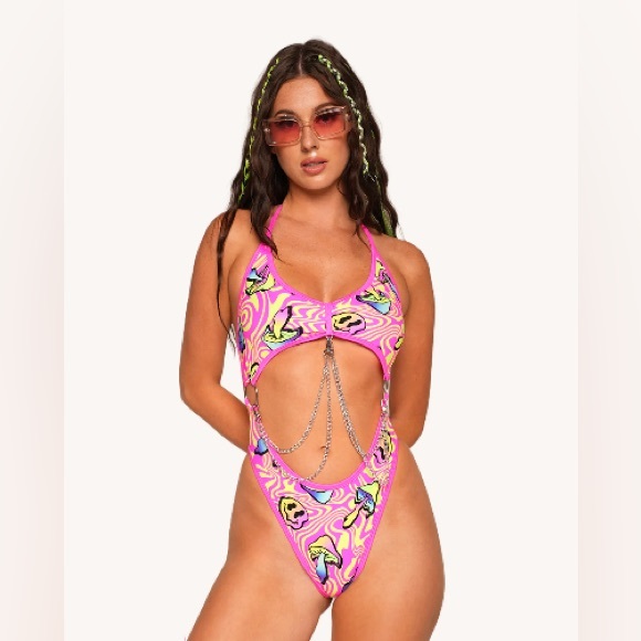 IHeartRaves x Rolita Couture Smiley Face Rave Bodysuit - Picture 7 of 7